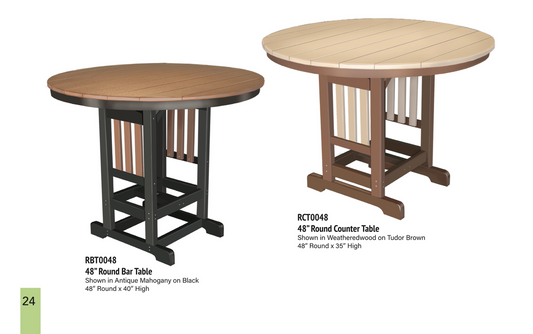 Bar Height Tables - 33" Round Tables