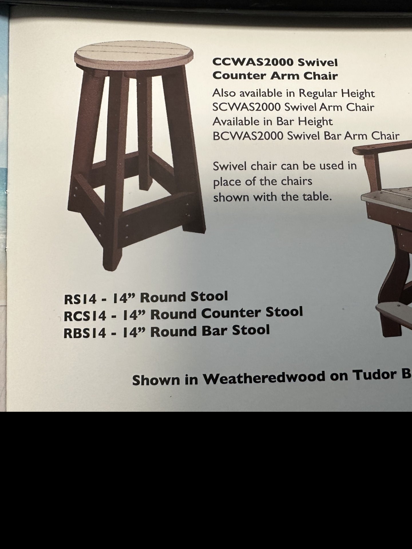 Bar Height Chair - Swivel Arm Chair