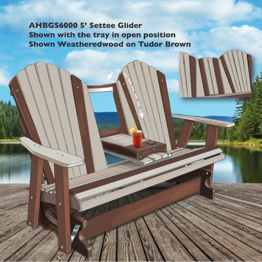 Adirondack Chairs - 5' Counter Hight Settee Glider AHBGS6000