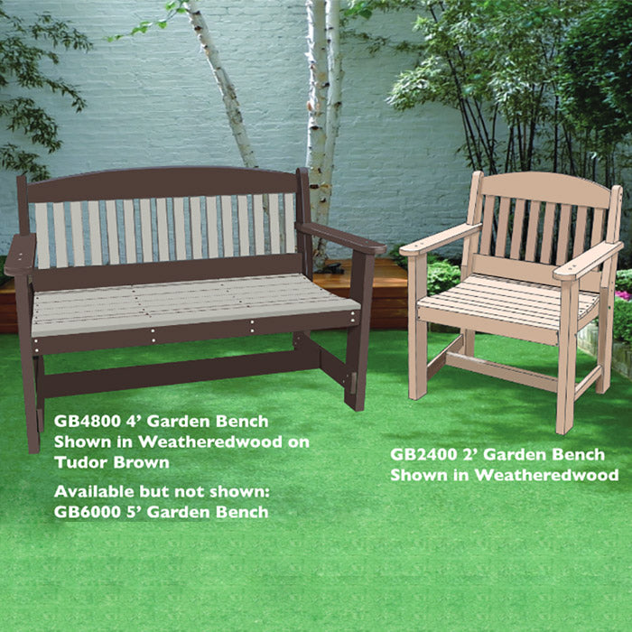 Ottoman/Garden Benches - 4' Garden Bench